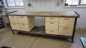 lot 171 image: Nine Drawer Work Station---99 Wide  x  27 Deep  x  37 Tall