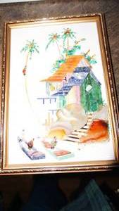 lot 175 image: Gold Framed Canvis Picture  By Fredrix Artist Frame