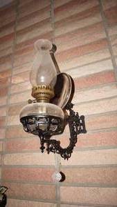 lot 179 image: Kerosene Lamp Reflector Type Wall Hanging