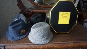 lot 79 image: Four Mens Hats---Dobbs Fifth Avenue Hats From New York---Juster Bros., Etc.