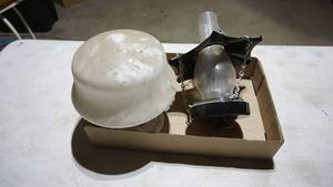 lot 124 image: A Hanging Lamp W Chimney & Chain Hanger