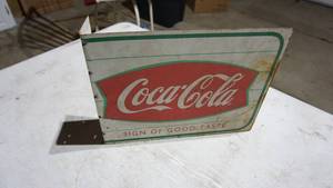 lot 127 image: Vintage Tin Metal Coca Cola (Sign Of Good Taste) Sign