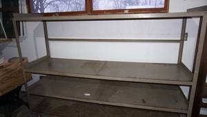 lot 130 image: Metal Wall Unit With Shelving--7 Long  x  24 12 Deep  x  62 Tall