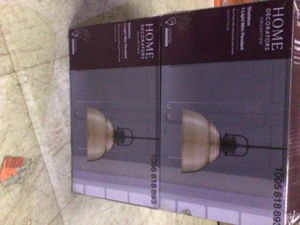 Home Decorators Collection Shelston 1-Light Antique Gold Pendant with Metal Shade