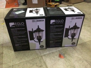 Eglo Pinedale 3-Light Matte Black Outdoor Wall Lantern Sconce