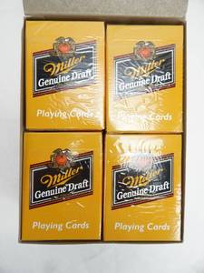 lot 81 image: Box of 12 Vintage 1996 Hoyle Miller Genuine Draft Poker Size Playing Card Decks