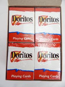 lot 86 image: Box of 12 Vintage 1996 Hoyle Doritos Poker Size Playing Card Decks