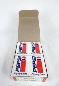 lot 89 image: Box of 12 Vintage 1996 Hoyle Pepsi Poker Size Playing Card Decks