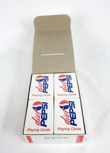 lot 90 image: Box of 12 Vintage 1996 Hoyle Diet Pepsi Poker Size Playing Card Decks