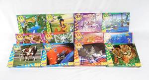 lot 27 image: Case of 12 Assorted Vintage According To Hoyle Childrens 100 Piece Puzzles