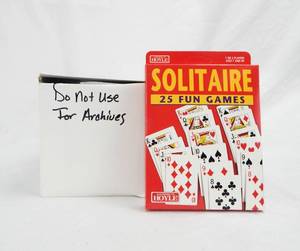 lot 37 image: Case of 12 Vintage 1995 According To Hoyle Solitaire Card Game Sets
