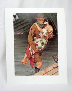 lot 40 image: Lot of 50 Vintage Norman Rockwell Boy Scouts 4 Print Sets - 200 Prints Total