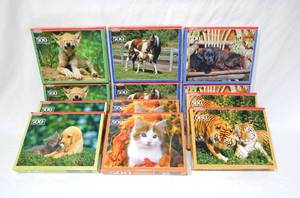 lot 72 image: Case of 12 Assorted Vintage According To Hoyle 500 Piece Puzzles