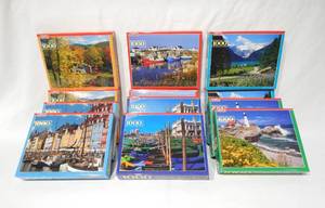 lot 74 image: Case of 12 Assorted Vintage According To Hoyle 1000 Piece Puzzles