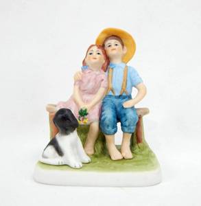 lot 99 image: Lot of 8 Vintage 1991 Norman Rockwell Sweet Serenade Dave Grossman Creations Limited Edition Figures