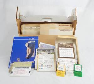 lot 107 image: Vintage 1989 2023 Champion Line Calendar Kit - Huge Assortment of Calendars and Mini Prints