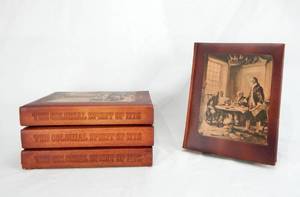 lot 5 image: Lot of 4 Vintage 1974 Special Edition The Colonial Spirit of 1776 Leather Bound Books