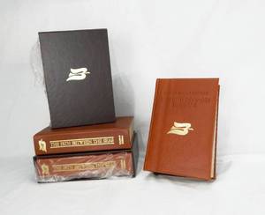 lot 6 image: Set of 4 Vintage 1977 Limited Edition The Path Between the Seas - The Creation of the Panama Canal 1870 - 1914 Leather Bound Books