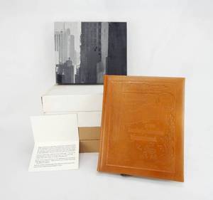 lot 11 image: Lot of 4 Vintage 1995 Limited Edition The Smithsonian - 150 Years of Adventure, Discovery and Wonder Leather Bound Books