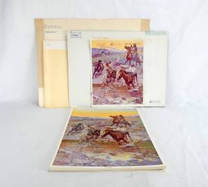 lot 117 image: Lot of 30 Vintage Charles M. Russell Ambushed Prints