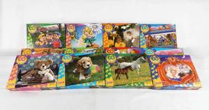 lot 140 image: Case of 12 Assorted Vintage According To Hoyle Childrens 63 Piece Puzzles