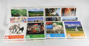 lot 141 image: Case of 12 Assorted Vintage According To Hoyle 550 Piece Puzzles