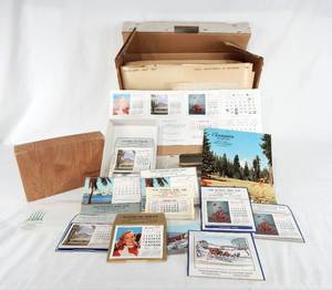 lot 147 image: Vintage 1965 2027 Champion Line Calendar Kit - Huge Assortment of Calendars and Mini Prints
