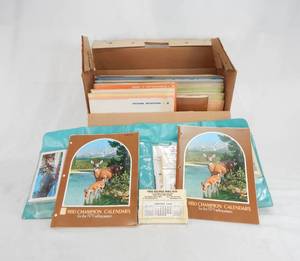 lot 149 image: Vintage 1980 2036 Champion Line Calendar Kit - Huge Assortment of Calendars and Calendar Prints