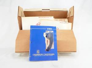 lot 150 image: Vintage 1989 2023 Champion Line Calendar Kit - Huge Assortment of Calendars and Calendar Prints