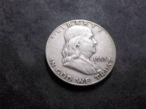 1953 D Franklin Silver Half Dollar