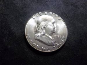1953 S Franklin Silver Half Dollar