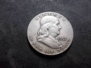 1957 D Franklin Silver Half Dollar