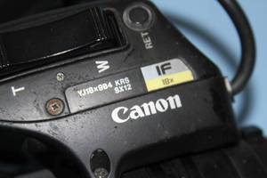 lot 82 image: Canon YJ18x9B4 Professional 23 Video Camera Zoom Lens and Manual Focus Control