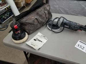 lot 352 image: Car Polishing Kit - DrillMaster 6 Compact Palm Polisher, Ironton Polisher, Tools, Accessories, Users Manual and Carry Bag