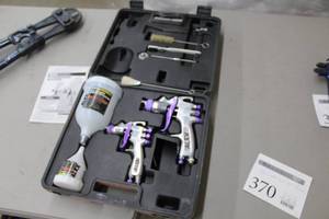 lot 370 image: Central Pneumatic  Professional Air Automotive HVLP Spray Gun Kit 2-piece, Case