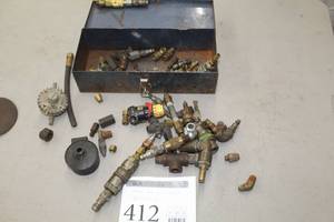 lot 412 image: 12 Metal Tool Box, Misc. Air Fittings