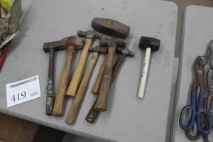 lot 419 image: Hammers - Mallets, Claw Hammers, Ball Peen Hammers, Rubber Mallet, Hammer Head
