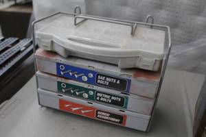 lot 444 image: Parts Organizer Cabinet, SAEMetric Nuts and Bolts, Screw Assortment