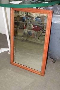 lot 465 image: Wood Frame Wall Mirror