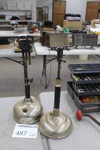 lot 487 image: Lot of (2) Oil Table Lamps