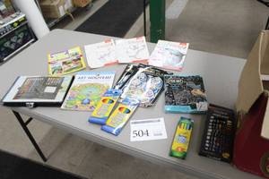 lot 504 image: Lot of  Art Supplies - Creatology Art Set, Etch Art Books, Stained Glass Books, iDraw Books, Creative Heaven Art Nouveau, Colored Pencil 10-packs, Acrylic Paint Set, Various Bottles of Paint