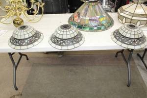 lot 493 image: Lot of (3) Glass Lamp Shades