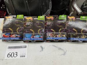 lot 603 image: Lot of (4) Hot Wheels Collector Edition Pit Crew NASCAR Stock Car and Toolbox 164 Scale Die-Cast Metal Replica Adult Collectible (In Original Packaging)
