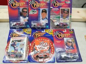 lot 612 image: Lot of (6) Hasbro Winners Circle NASCAR Stock Car 164 Scale Die-Cast Metal Replica Adult Collectible (In Original Packaging)