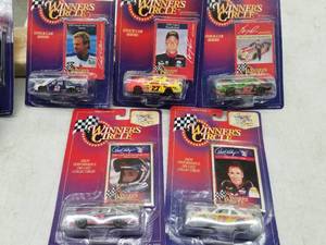 lot 614 image: Lot of (5) Hasbro Winners Circle NASCAR Stock Car 164 Scale Die-Cast Metal Replica Stock Car Series Adult Collectible (In Original Packaging)