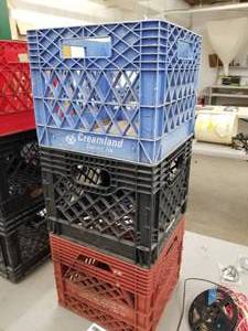 lot 560 image: Lot of (3) Plastic Milk Crates
