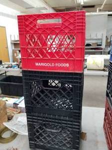 lot 559 image: Lot of (3) Plastic Milk Crates