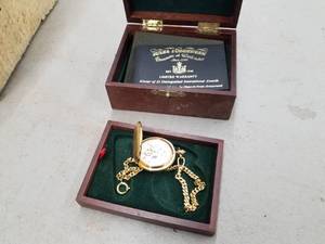 lot 577 image: Jules Jurgensen Mens Pocketwatch, Wood Display Box