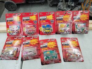 lot 630 image: Lot of (9) Racing Champions Stock Rods 3.25 NASCAR Stock Car 164 Scale Die-Cast Metal Replica Adult Collectible (In Original Packaging)
