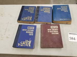 lot 584 image: Lot of (5) Auto Repair Manuals - Auto Repair Manual 197319751976, Auto Engines & Electrical Systems